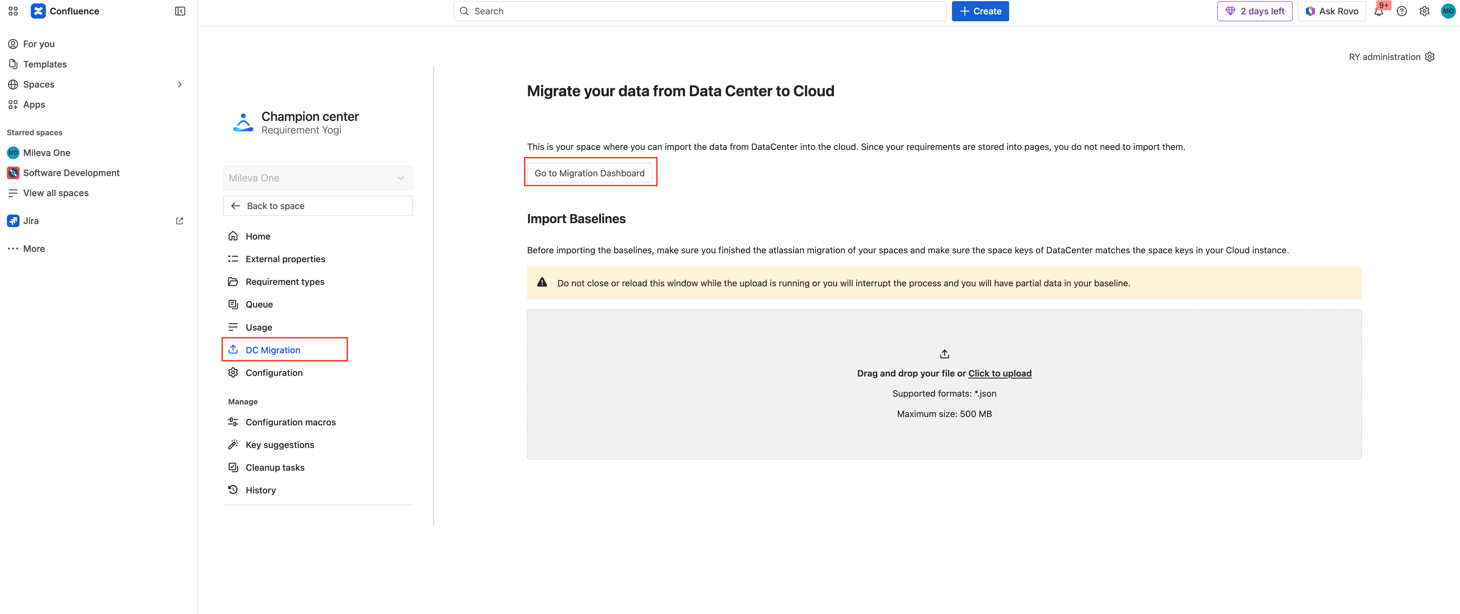 Access the Migration Dashboard - Requirement Yogi.png