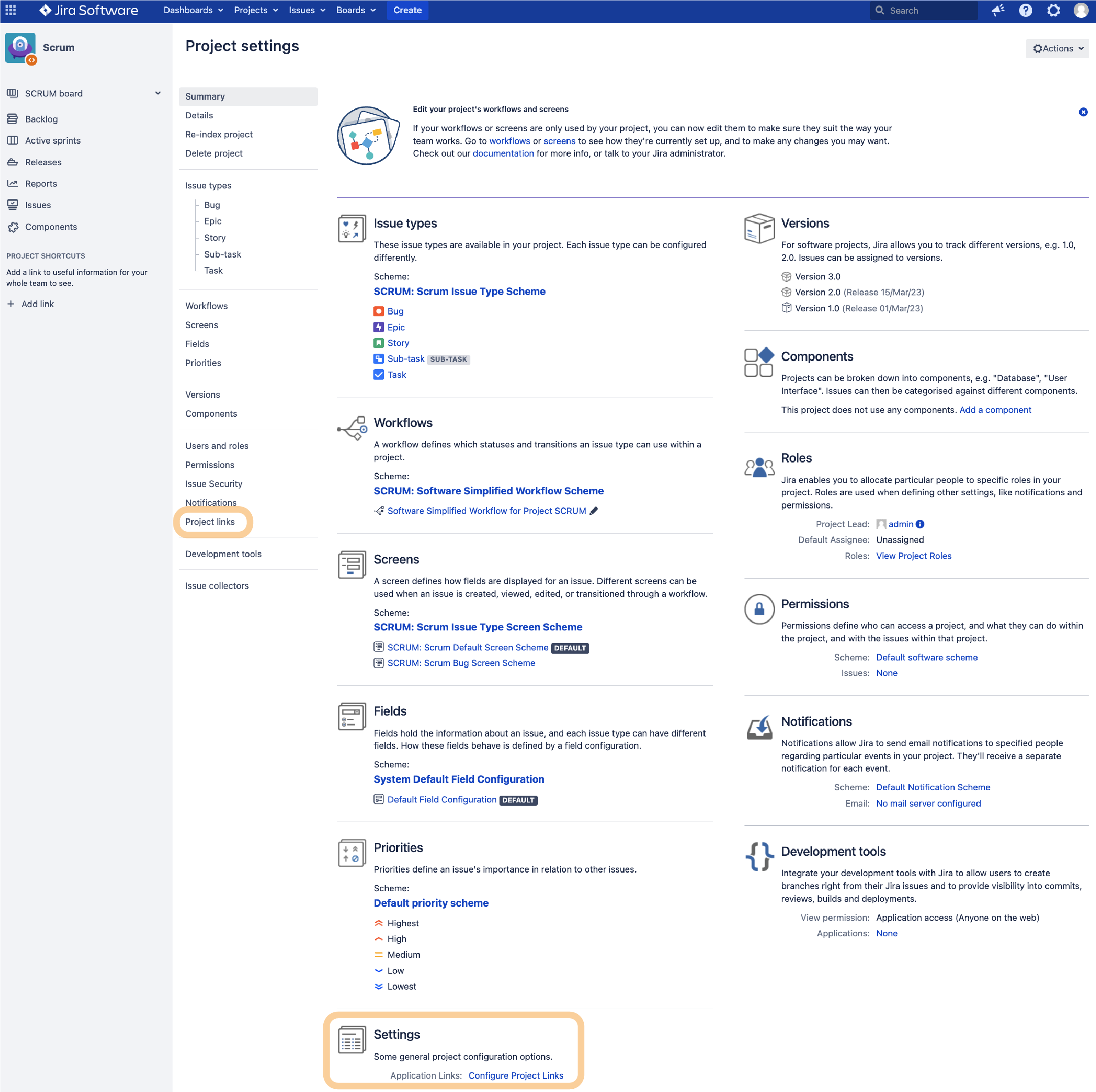 Requirement Yogi - project settings in jira.png