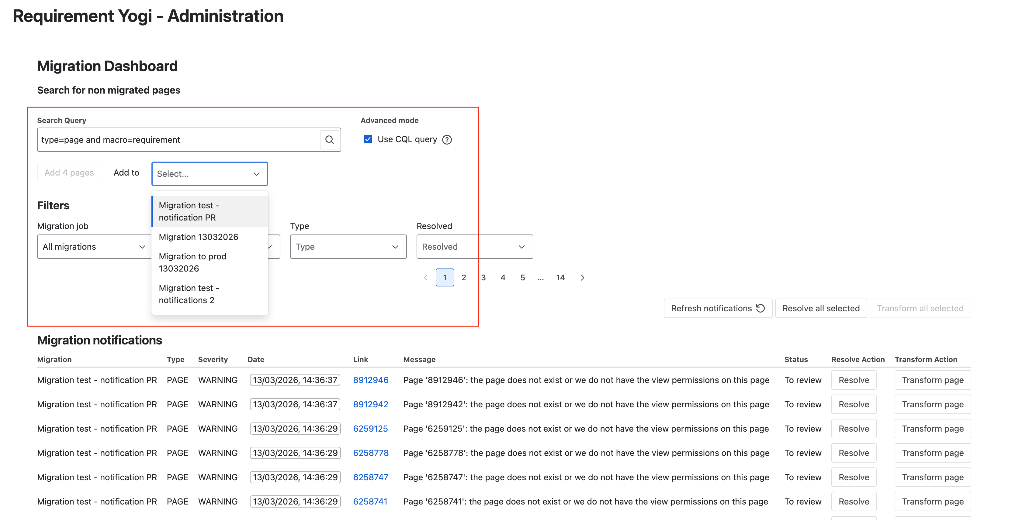 Add non migrated pages - Requirement Yogi.png