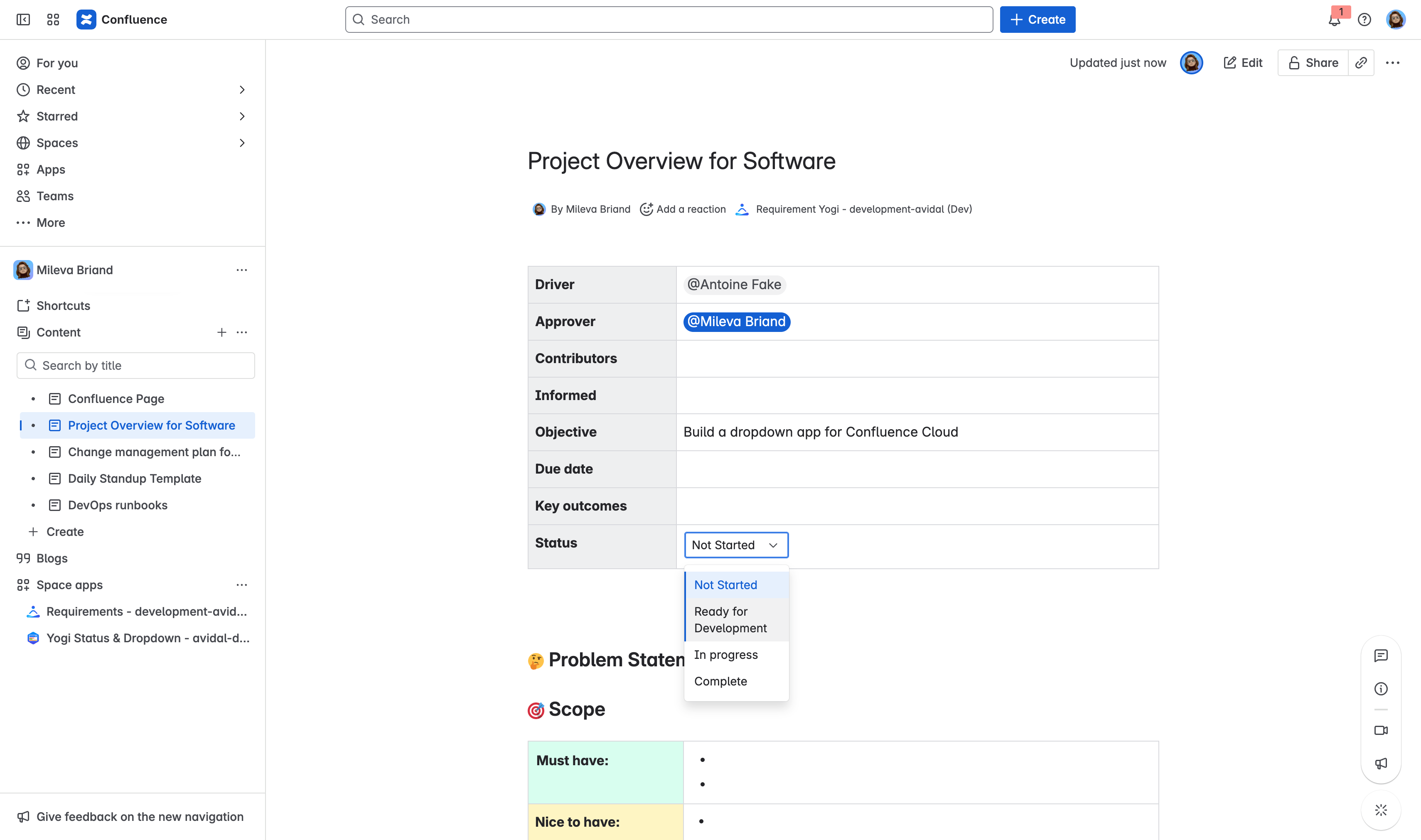 5. Dropdown macro in view mode.png